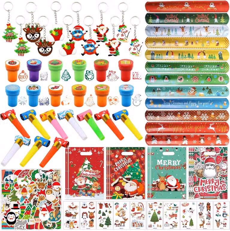 Piccoli regali di Natale - 120 pezzi, ideali come pensierini natalizi, riempimento per calendari dell'Avvento per bambini, o come piccoli doni da offrire durante il periodo natalizio