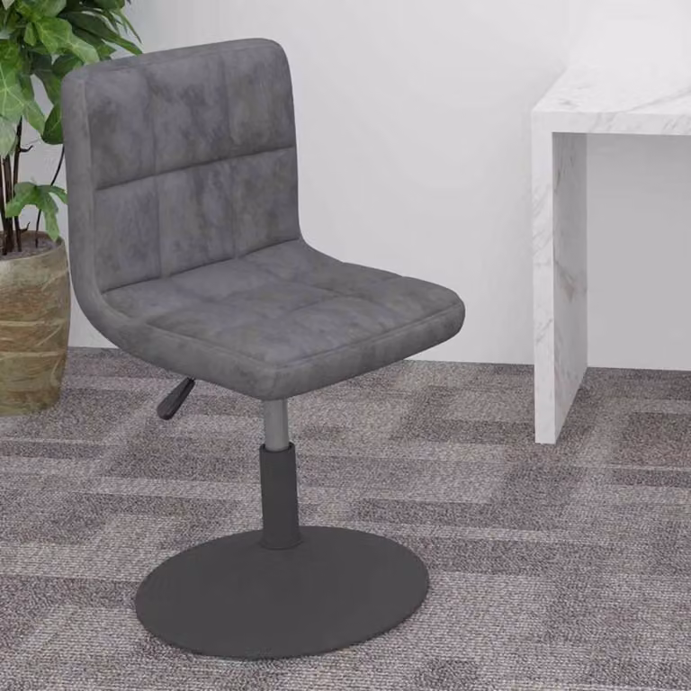 vidaXL Sgabello da Bar Girevole Moderno in Velluto Grigio con Base in Metallo e Plastica