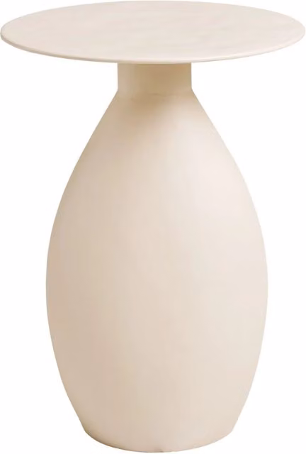 Tavolino d'appoggio Calais Vikasa Home in metallo bianco, diametro: 36 cm, altezza: 50 cm