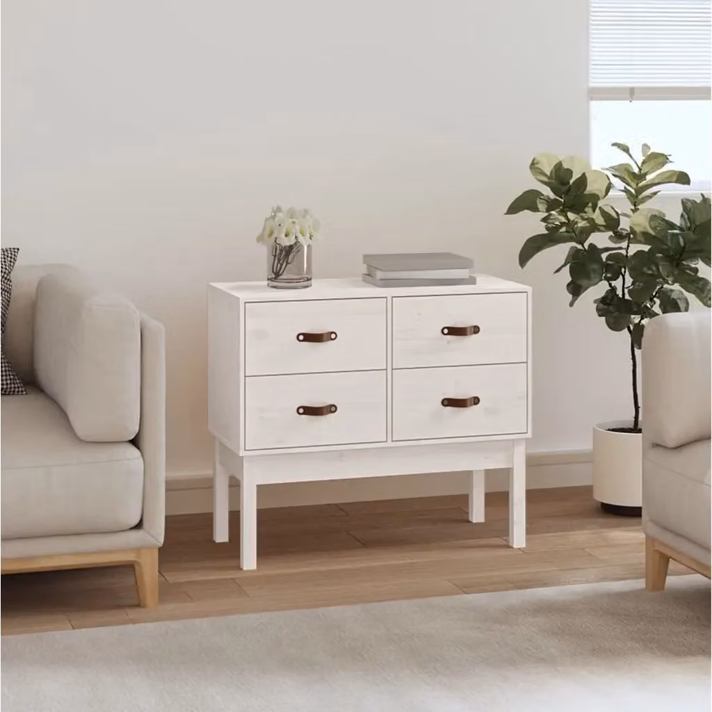 Mobile Consolle Design In Tavolo d'Ingresso Bianco in Legno di Pino L: 90 cm, P: 40 cm, H: 78 cm – 2