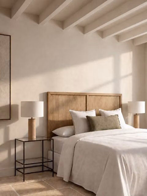 Testiera per letto in legno di mango naturale stile rustico Kenay Home