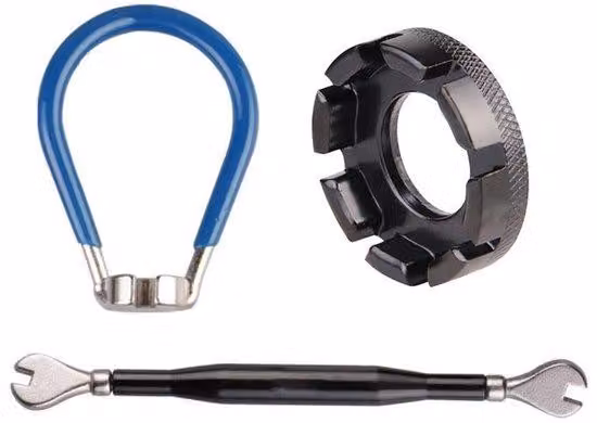 Kit di attrezzi per bicicletta in acciaio cromo-molibdeno - Set di utensili per bicicletta - Chiave per raggi con maniglia - Adatto per raggi da 14G
