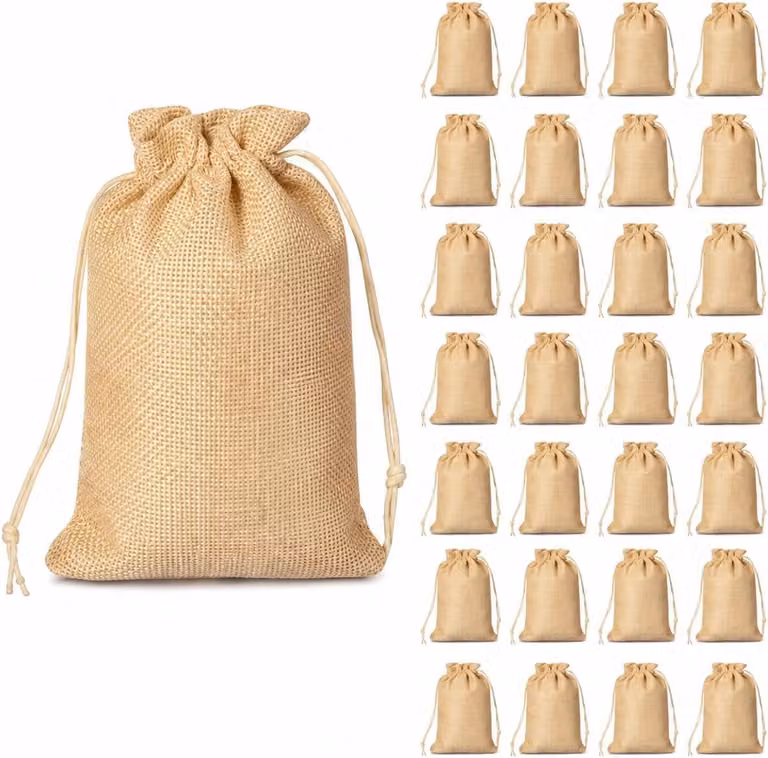 Calendario dell'Avvento: sacchetti riutilizzabili per essere riempiti, 24 sacchetti regalo color beige naturale con coulisse, ideali per creare il vostro calendario dell'Avvento personalizzato per la casa.
