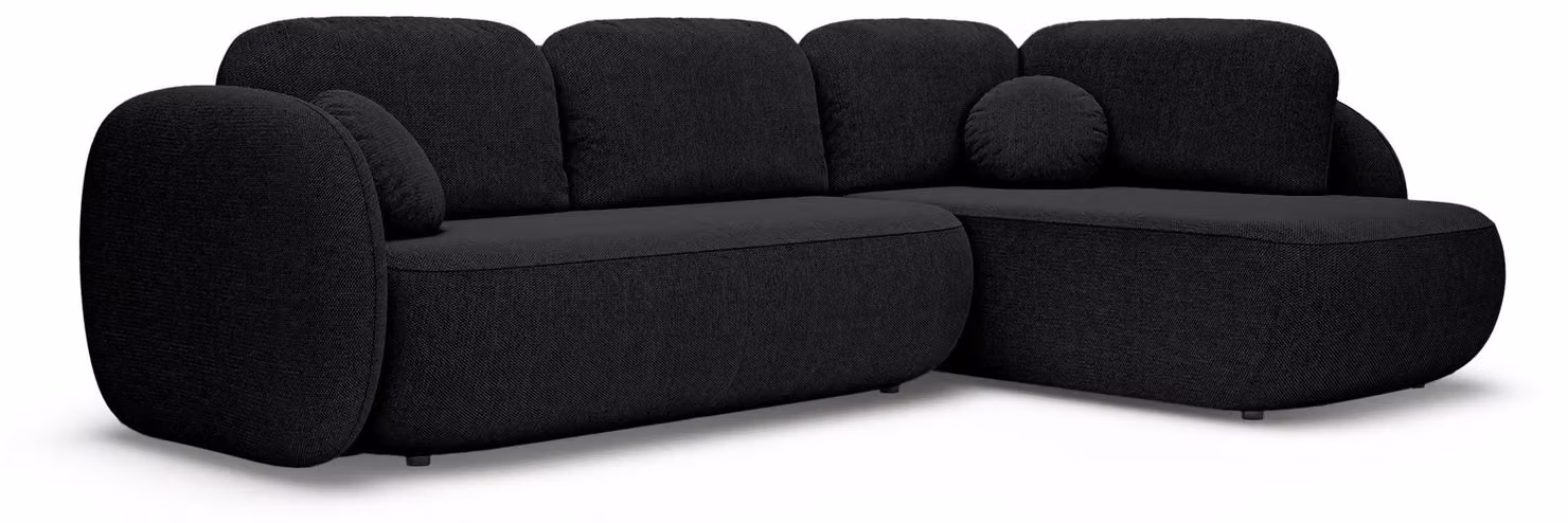 Divano angolare con funzione letto, modello Olemo, lato destro, colore Raven's Deep