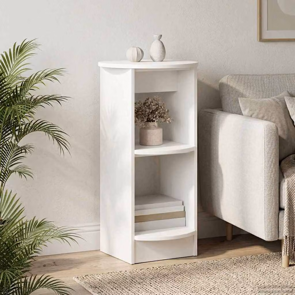 Mobile laterale vidaXL in legno ingegnerizzato bianco opaco L: 75 cm, P: 40 cm, H: 40 cm