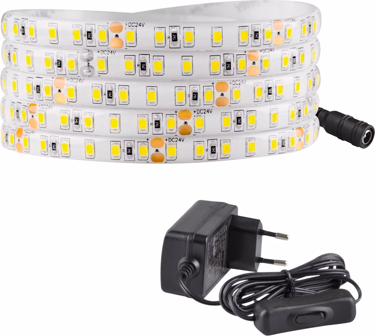 Set LED a striscia 24 V, 5 m, IP65, 6500 K, alimentatore, interruttore ON/OFF 319265 Polux