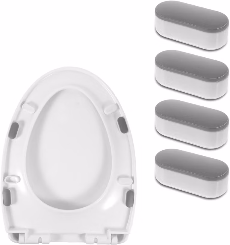 Cuscini per copriwater, set da 4 pezzi, forte adesione, adattabili a diverse forme, riducono il rumore, adatti anche per bidet