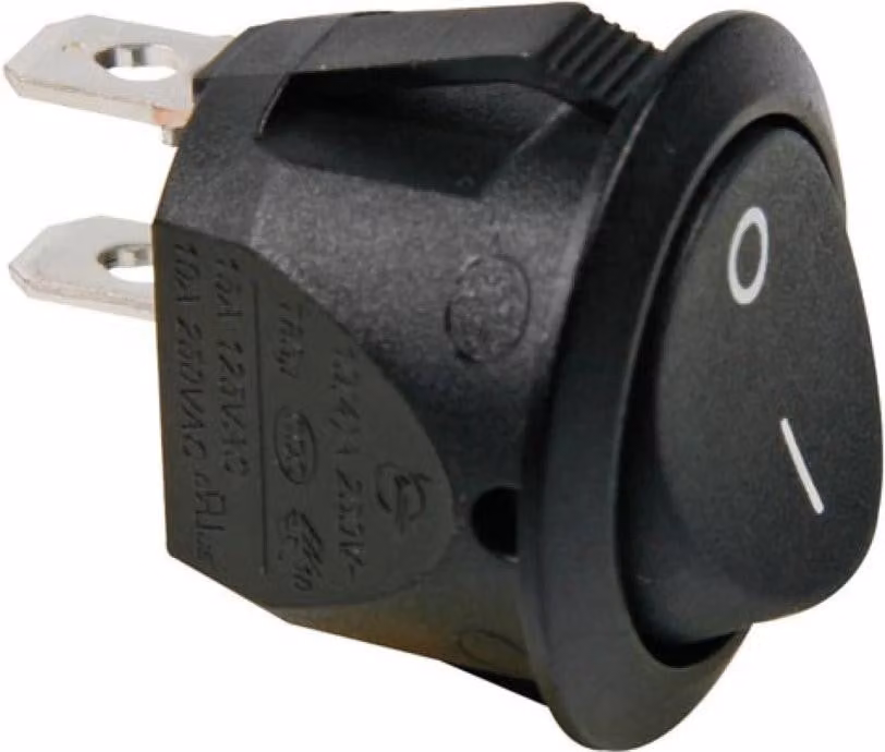 Pulsante interruttore a bilanciere nero 1P Spst Off-On
