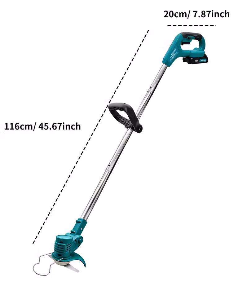 Tagliasiepi a batteria - Rasaerba - 21 V - Batteria inclusa - Pieghevole in tre punti e smontabile - Testa regolabile a 90° - Ideale per il giardino