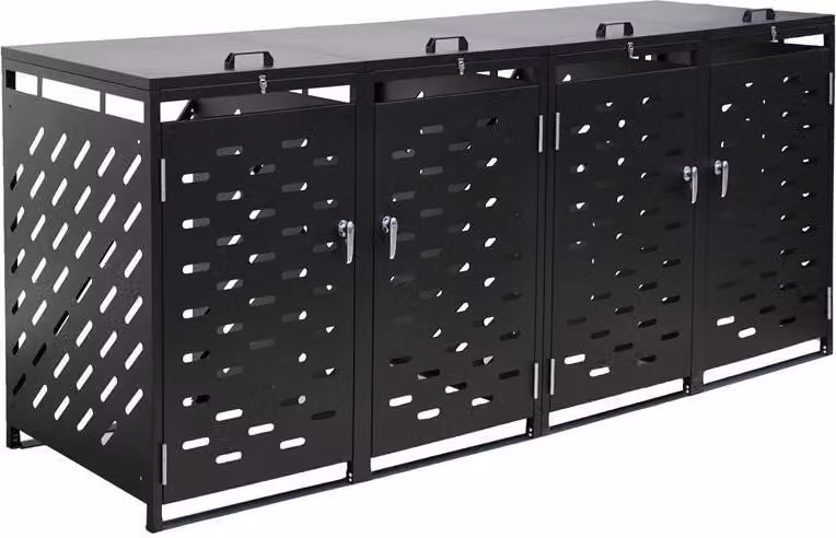 Cassonetto per rifiuti Coperchio per rifiuti 4 porte Cassonetto antracite con coperchio