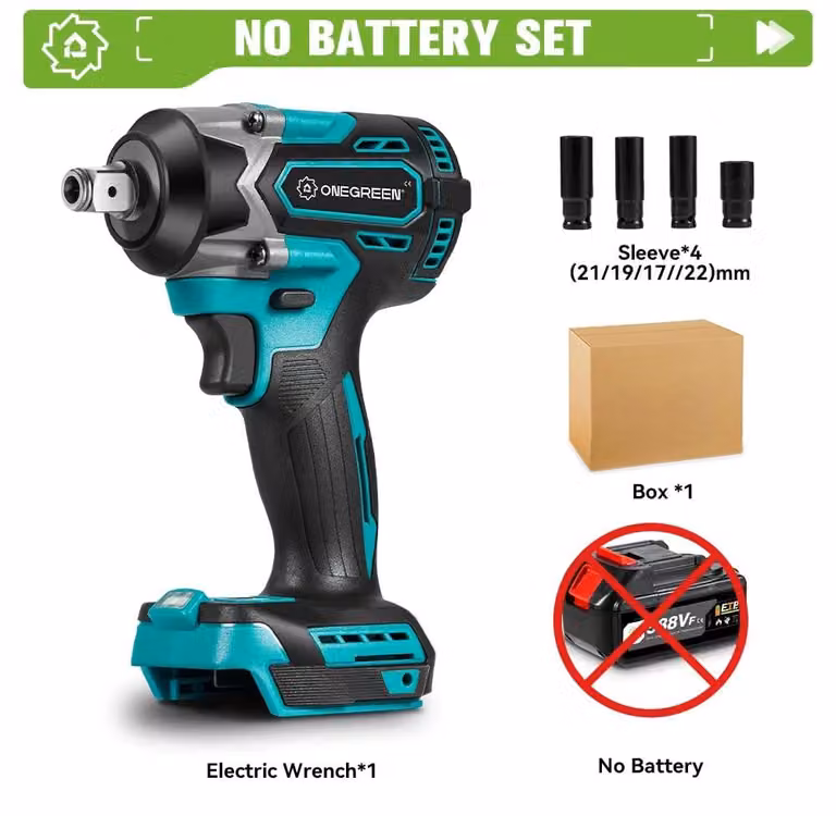 Avvitatore a impulsi elettrico - Avvitatore a impulsi a batteria - 1000 Nm - 1200 W - Motore brushless - 6500 giri/min - Senza batteria