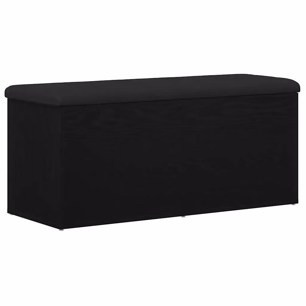 Panchina con contenitore porta scarpe vidaXL in rovere nero L: 102 cm, P: 42 cm, H: 45 cm – 2