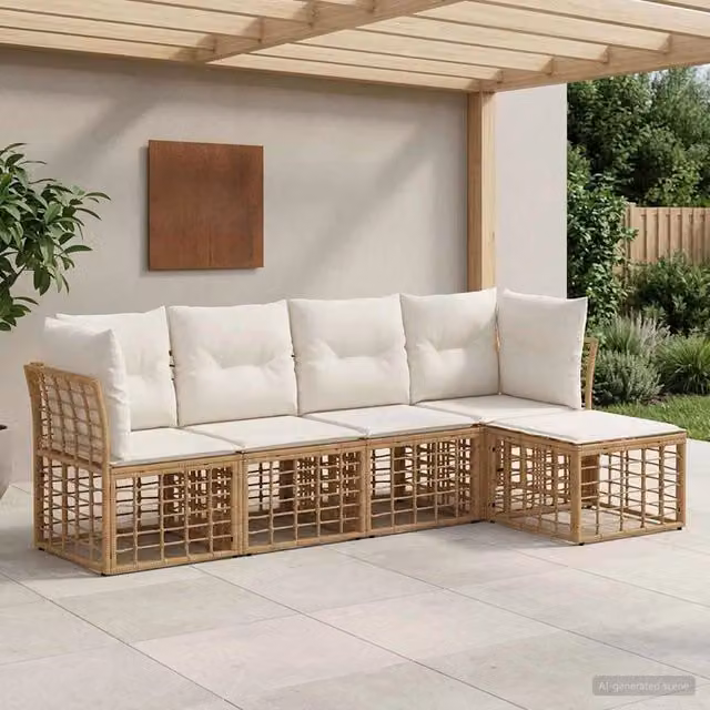 Set di divani da esterno Naturale Poliestere 3437460