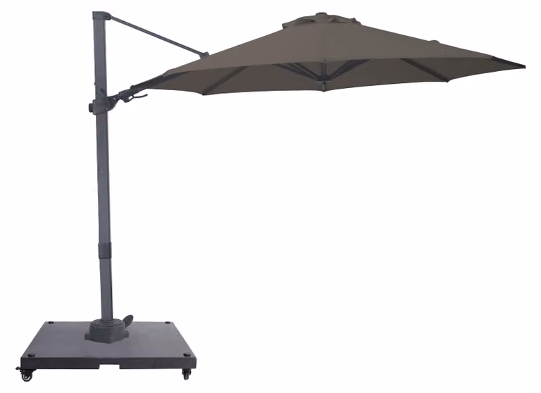 AXI Solis Ombrellone Decentrato rotondo 300x300 cm, antracite/taupe | Da giardino/terrazza con struttura verniciata a polvere | Include base con