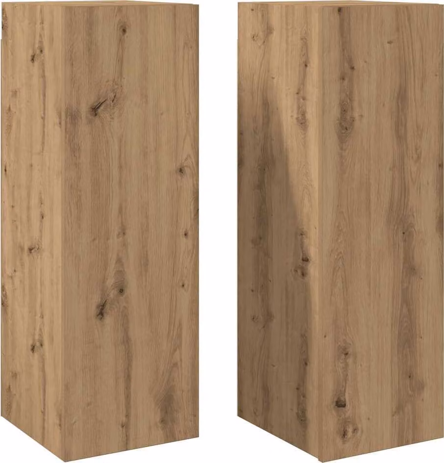 Mobili TV 2 pz Artigianale 30,5x30x90 cm Legno Multistrato