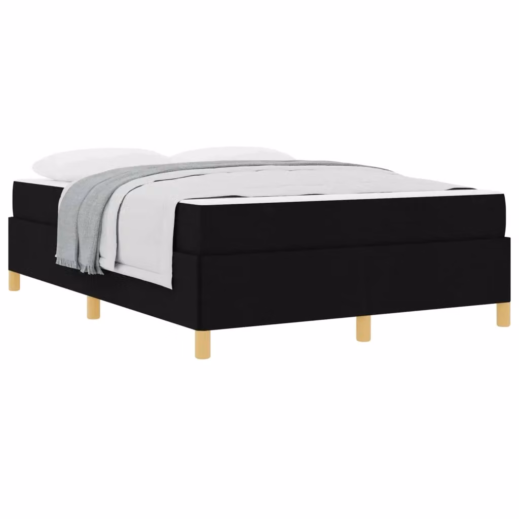 Letto contenitore vidaXL in tessuto nero con struttura in legno, L 140 x P 190 cm – 2