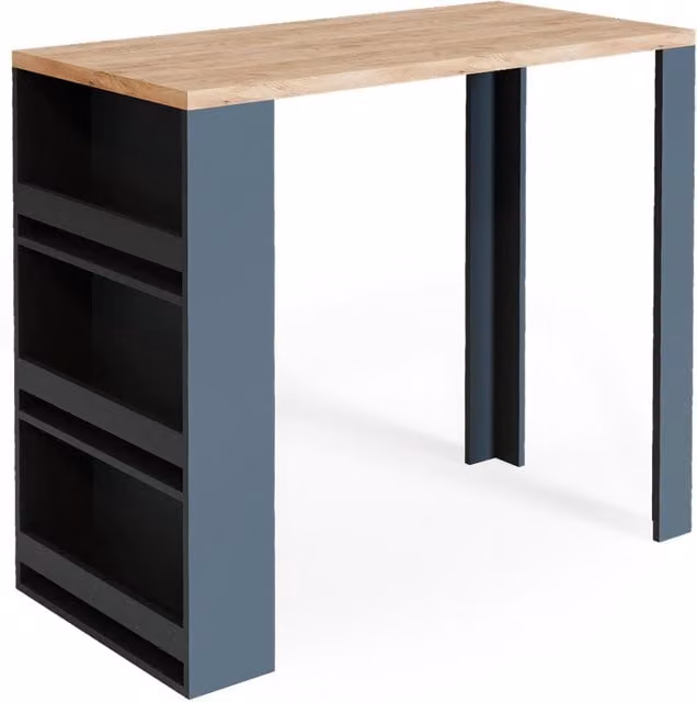 Tavolo bar alto moderno Vicco in legno color rovere marrone L: 117 cm, P: 57 cm – 1