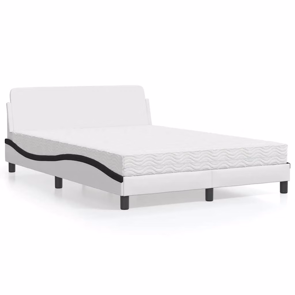 Letto con Materasso Dover vidaXL in Similpelle Bianco e Nero L/P/H: 140 x 200 cm