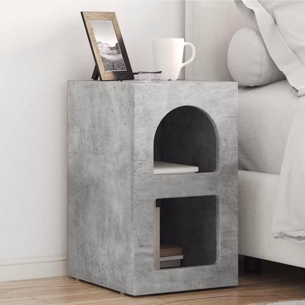 Comodino moderno vidaXL ELST in grigio cemento L: 29,5 cm, P: 33,5 cm, H: 50 cm