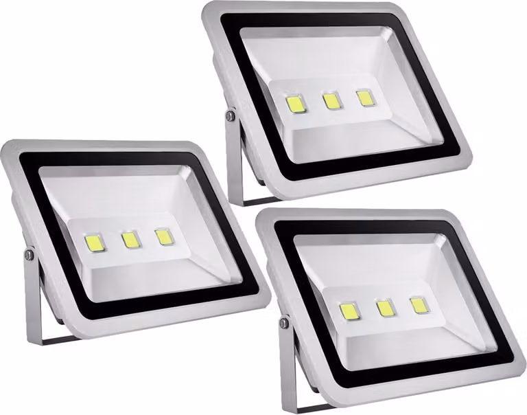 3 pezzi 150W LED Floodlight Faretto da esterno, Greenmigo Bianco freddo Impermeabile IP65 Illuminazione di sicurezza super luminosa per giardino, cortile, magazzino, piazza, cartellone pubblicitario