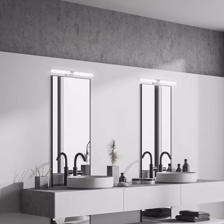 Briloner Applique da parete 2117014, Alluminio / Grigio / Zincato, Bagno, Plastica, Applique