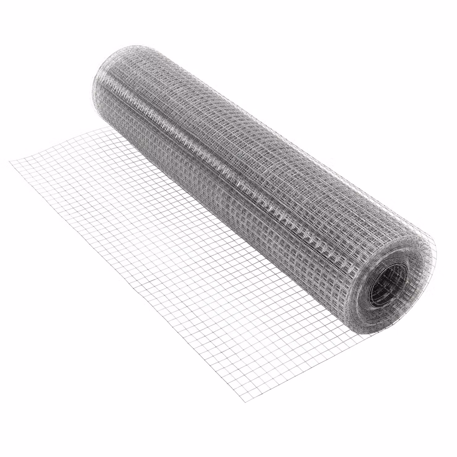 ECD Germany Rete metallica per voliere argento 12x12 mm, 1x10 m, spessore 0,7 mm, acciaio zincato, recinzione a 4 angoli rete metallica saldata recinzione a rete metallica