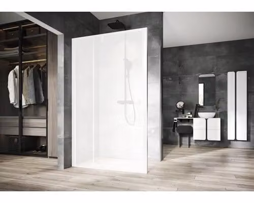 Schermo doccia per porta doccia RAVAK NPSS - 100 Nexty 100 cm colore cornice argento decoro vetro chiaro