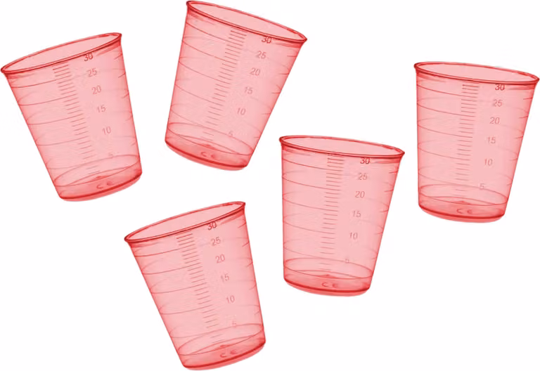 Set di 160 misurini (30 ml, rosso, PP, per uso frequente)