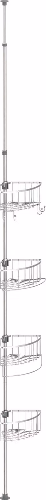 mensola doccia telescopica eisl con 4 cestini doccia, mensola telescopica, mensola doccia senza foratura, accessori bagno, acciaio inox