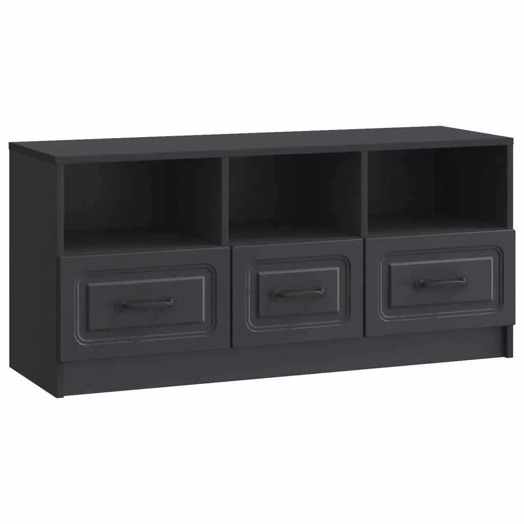 Mobile TV moderno Design In nero in MDF e metallo L: 102 cm, P: 34,5 cm, H: 47 cm – 2