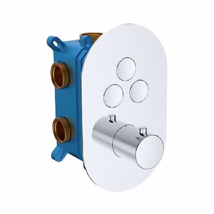 Mereo Programma doccia - Miscelatore termostatico da incasso, per 3 utenze, con corpo, cromato CB60157TB
