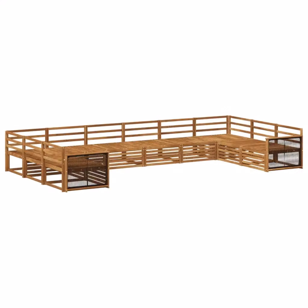 Set di 10 divani da giardino vidaXL in legno di acacia massello marrone per terrazza e esterno – 2