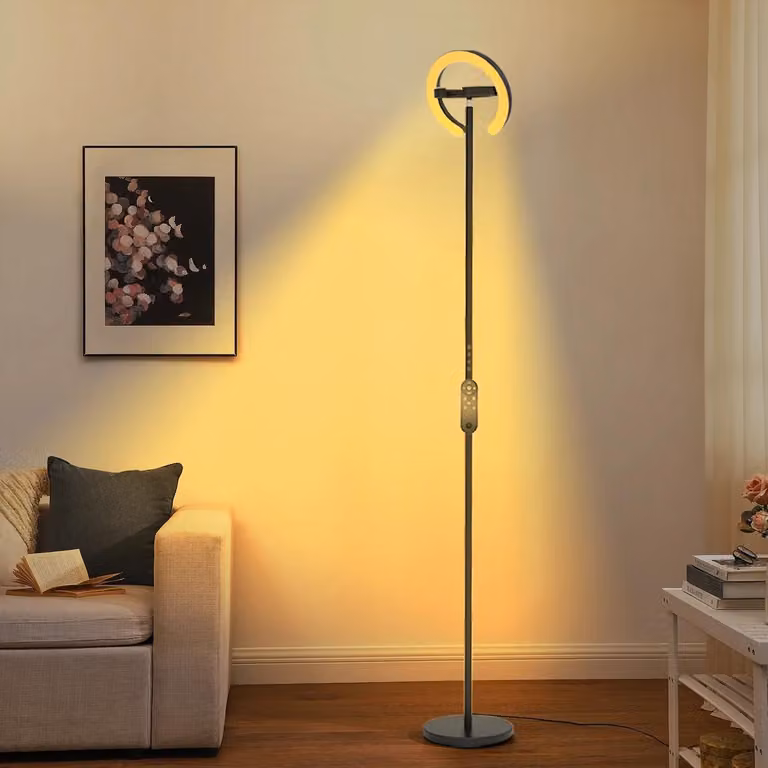Lampada da terra a LED - Lampada da terra moderna - Con dimmer - Interruttore touch-screen - Ideale per studio e lettura - Sorgente luminosa a LED