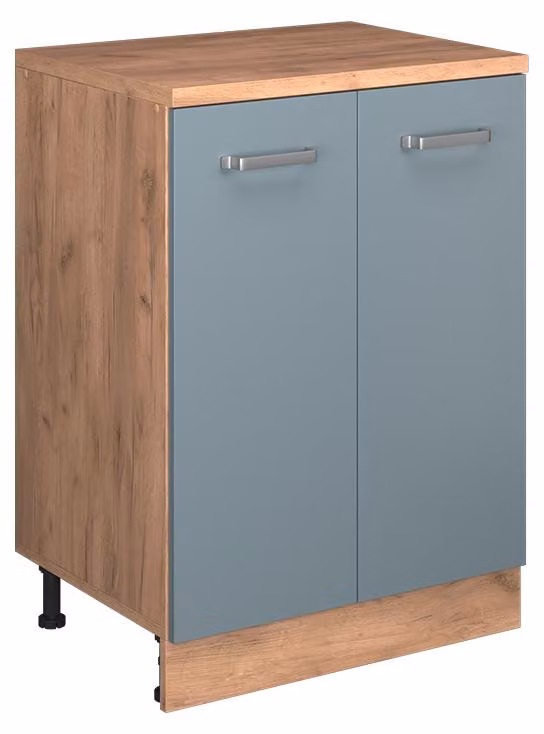Mobile cucina sottotetto Vicco R-Line Grigio-blu 60 cm senza inclinazione con 2 ante, Model 61763