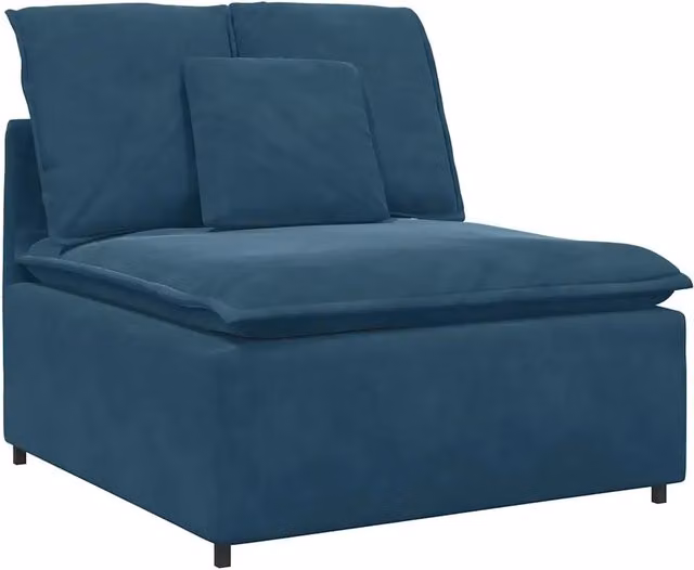 Modulo Centrale Divano Modulare con Cuscini Blu 100 cm CFW1826898