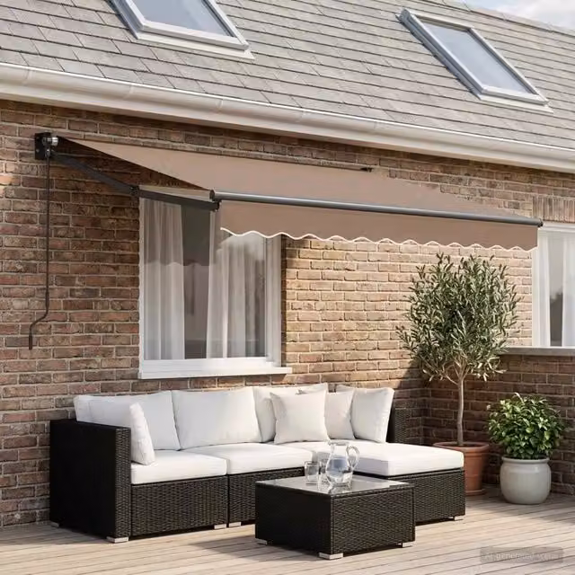 Tenda retrattile Tortora 3 x 2,5 m 100% Poliestere e Alluminio 3425864