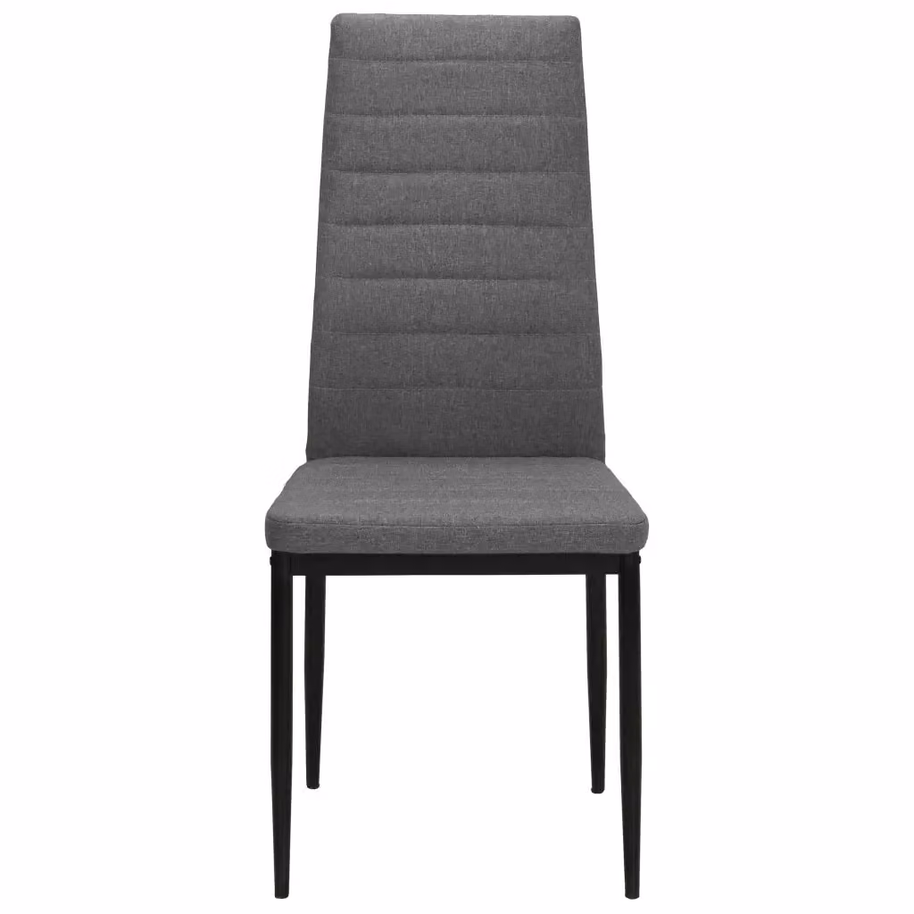 Set di 4 sedie da pranzo moderne vidaXL in tessuto grigio con struttura in metallo – 2
