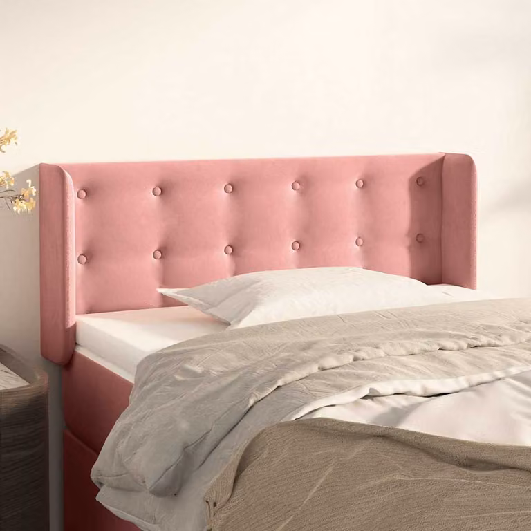 Testiera ad orecchio vidaXL in velluto rosa L: 93 cm, P: 16 cm, H: 78-88 cm