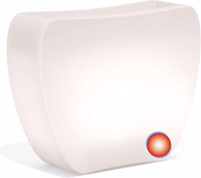 Vaso moderno luminoso Doppio Verso mod. Heart Led di TEKCNOPLAST, colore rosso, L: 57 cm, P: 31 cm, H: 80 cm