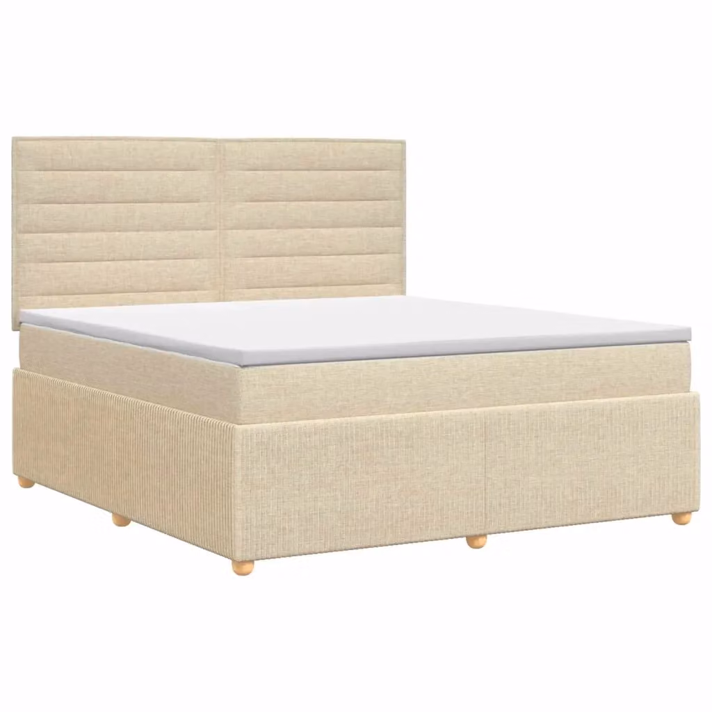 Letto box spring con materasso vidaXL in tessuto beige L/P: 160 x 200 cm – 2