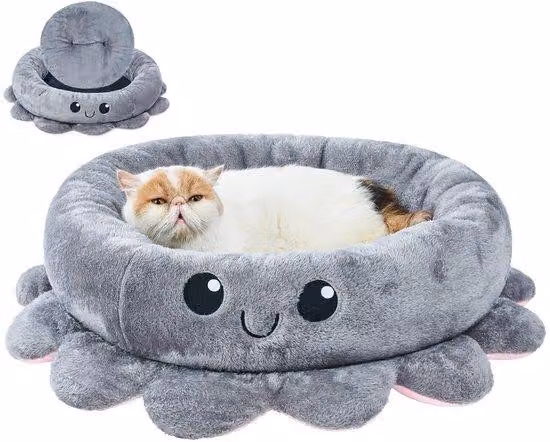 Cuccia ortopedica per cani, 61 cm, lavabile, grigia, per cani di piccola taglia