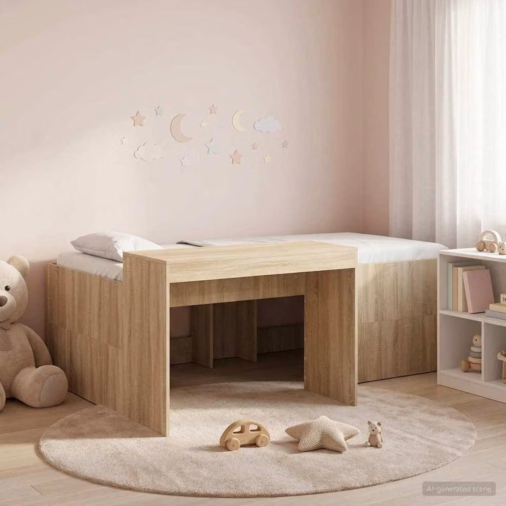 Maison Exclusive - Letto a soppalco con scrivania per bambini in rovere Sonoma 80 x 200 cm