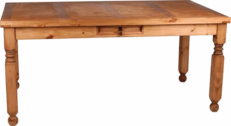 MiaMöbel Tavolo da pranzo Mexico Möbel 170x90 cm Pannelli aggiuntivi Stile rustico Legno massello Pino miele