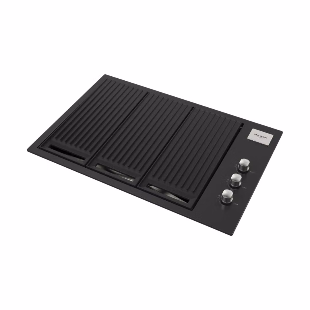 Barbecue a gas Professional Outdoor 80 Fulgor nero da incasso in acciaio, 80 cm