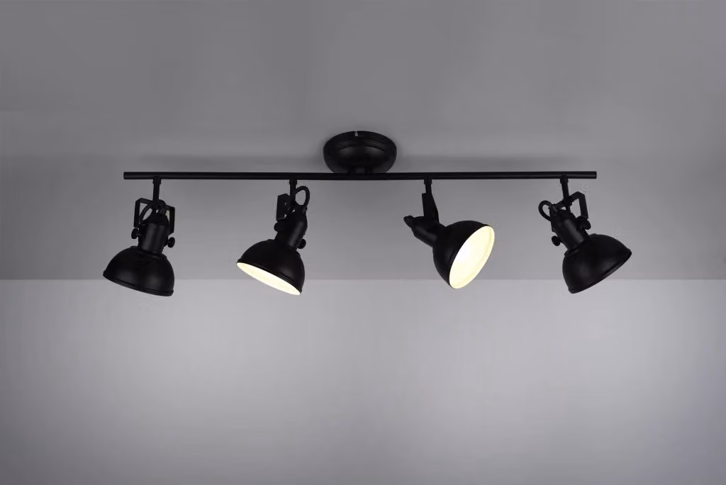 Plafoniera a barra con 4 faretti Trio Leuchten GD Trio in metallo nero per interni – 2