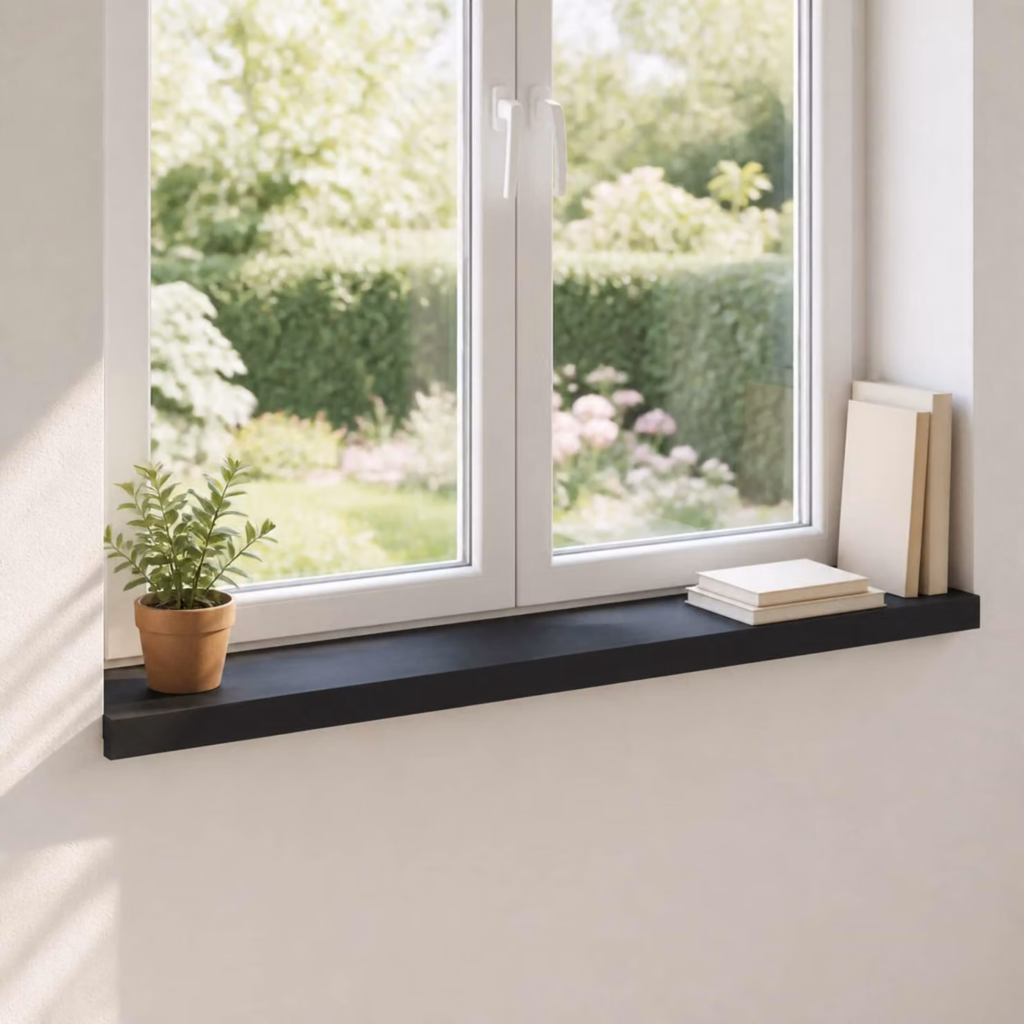 vidaXL Soglie per finestre 2 pz Nero 90 x 20 x 2 cm
