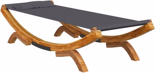 Lettino Prendisole | Sdraio da giardino | Lettino da sole 100x188,5x44 cm in Legno Curvato Antracite