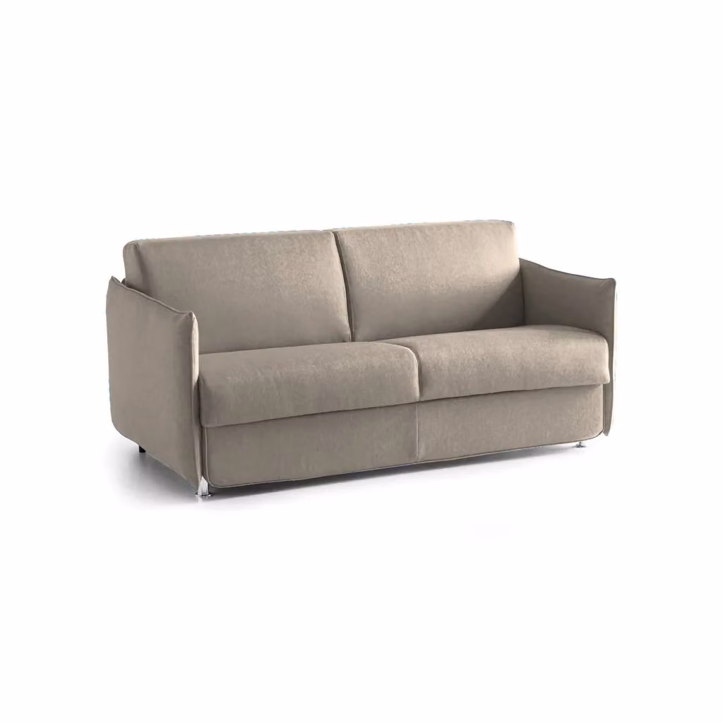 Divano Letto DMORA a 2 Posti con Seduta Alzabile e Rivestimento Sfoderabile, Grigio e Beige, L: 180 cm, P: 95 cm – 2