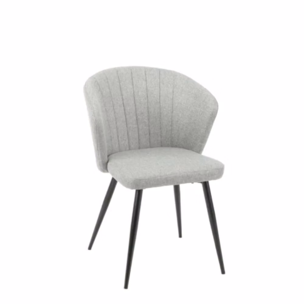 Set di 2 sedie Krid in tessuto grigio e metallo nero per soggiorno e sala da pranzo – 2