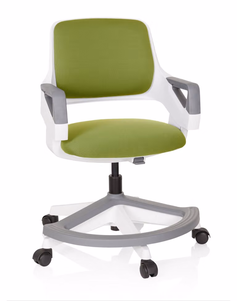 hjh OFFICE sedia girevole KID FLEX sedia da scrivania per bambini regolabile in altezza con braccioli in tessuto